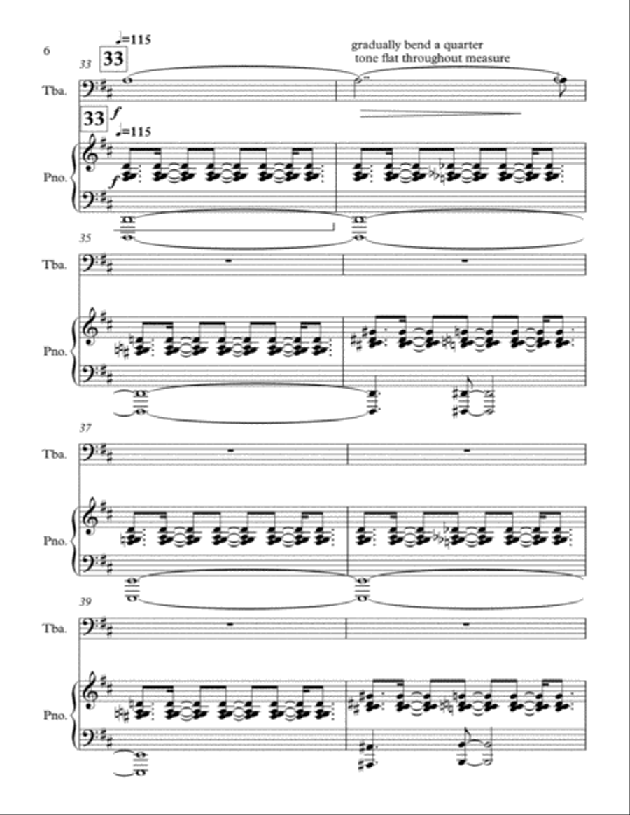 Labyrinth- For solo tuba with piano accompaniment Piano scores gallery preview page 6