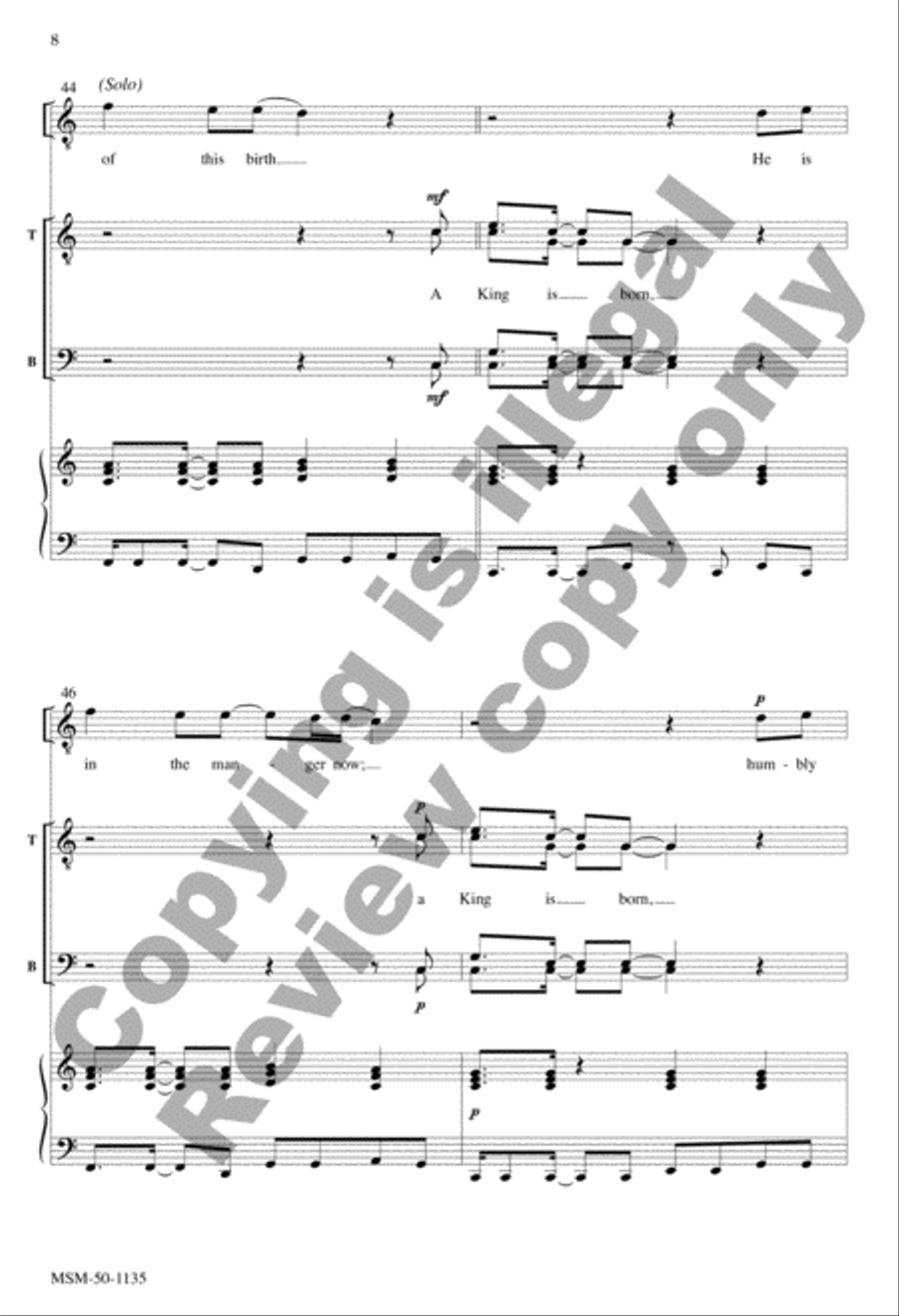 A King Is Born (Choral Score) TTBB scores gallery preview page 8