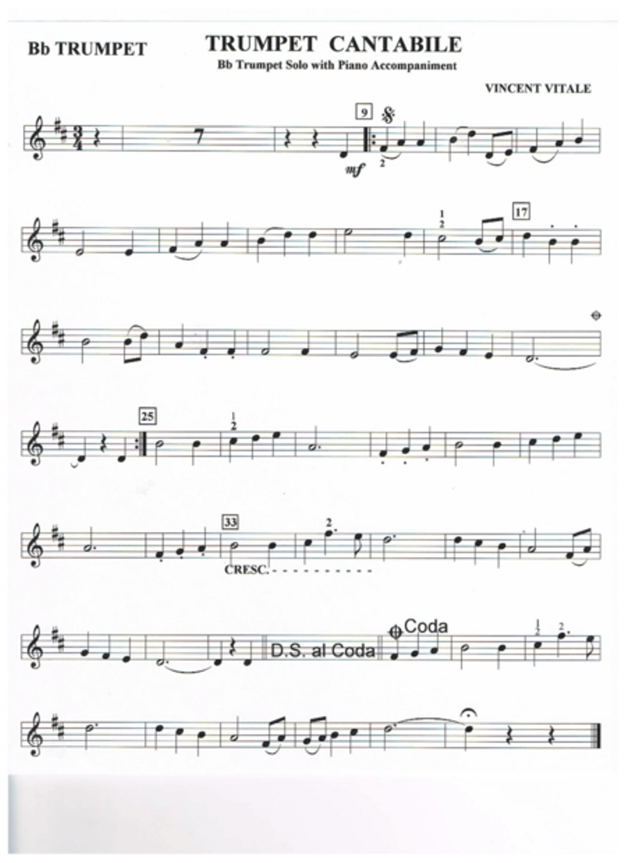 Trumpet Cantabile B-Flat Trumpet scores gallery preview page 1