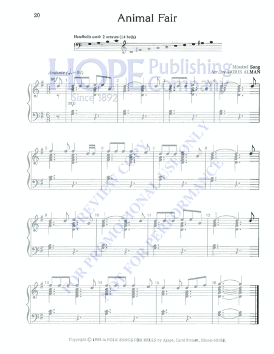 Folk Songs for Bells Folk Songs for Bells 2-Octaves scores gallery preview page 21
