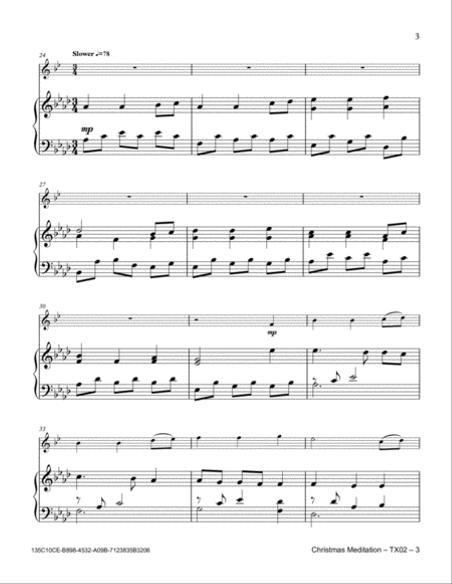 Christmas Meditation Tenor Saxophone scores gallery preview page 3