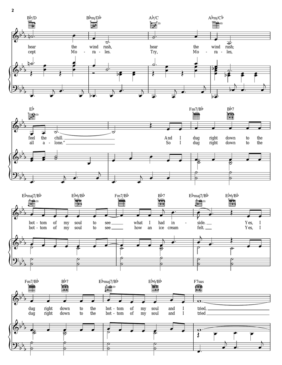 Nothing Piano, Vocal, Guitar scores gallery preview page 2
