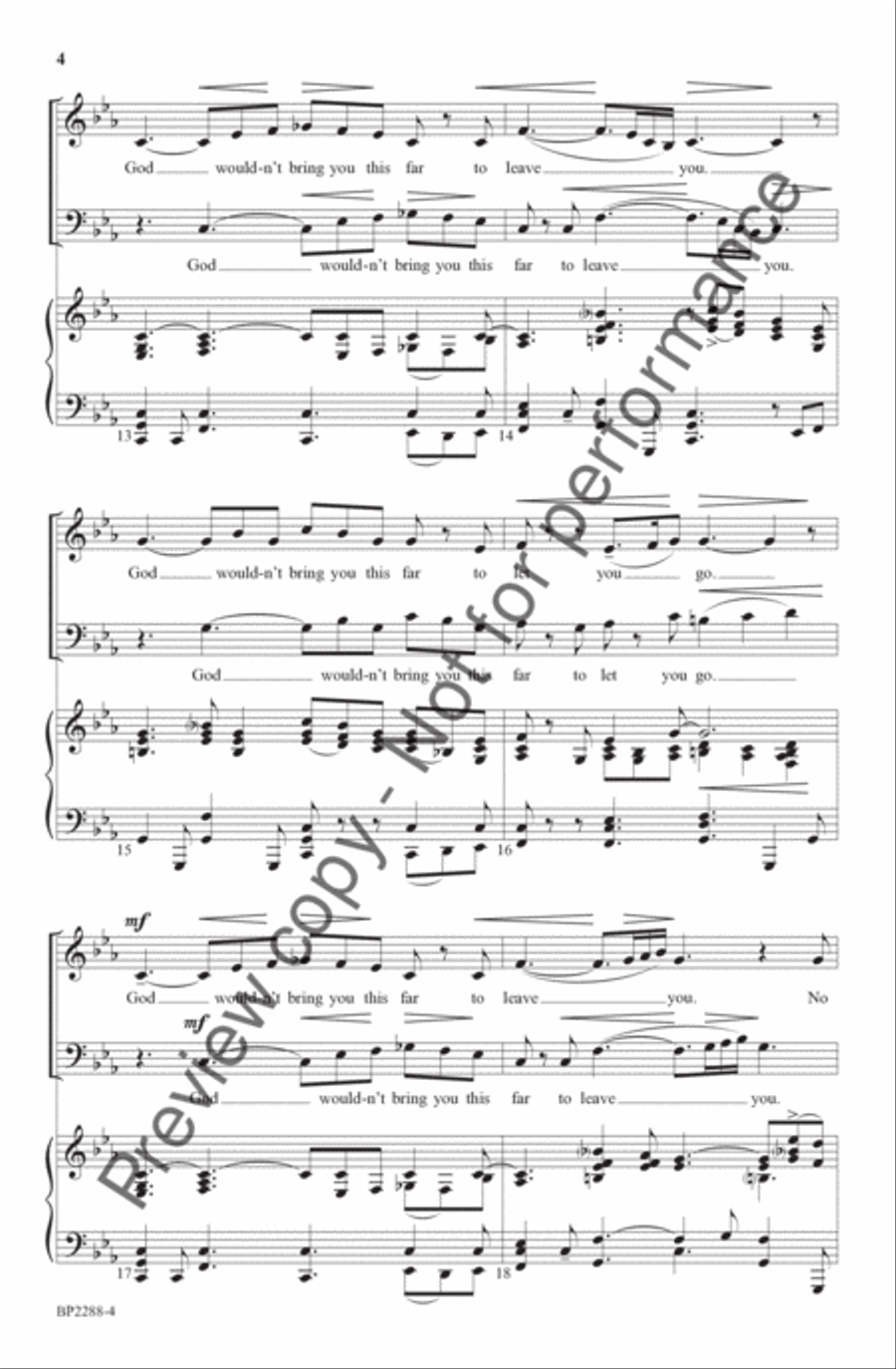 God Wouldn't Bring You This Far to Leave You 4-Part scores gallery preview page 5