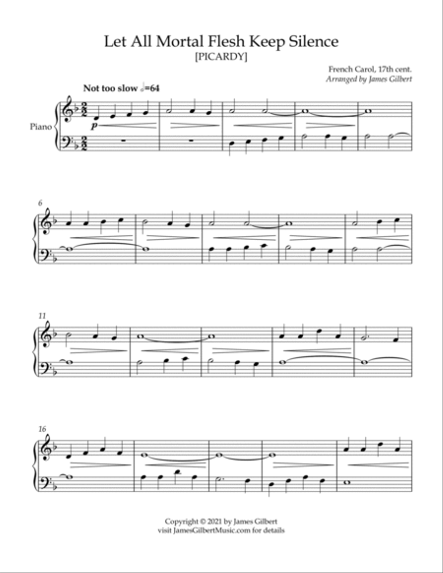 Let All Mortal Flesh Keep Silence Piano Solo scores gallery preview page 2