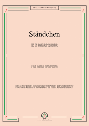 Book cover for Schubert-Ständchen,in c sharp minor,for Voice&Piano