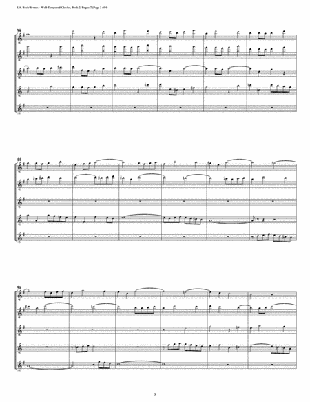 Fugue 07 from Well-Tempered Clavier, Book 2 (Flute Quintet) image number null