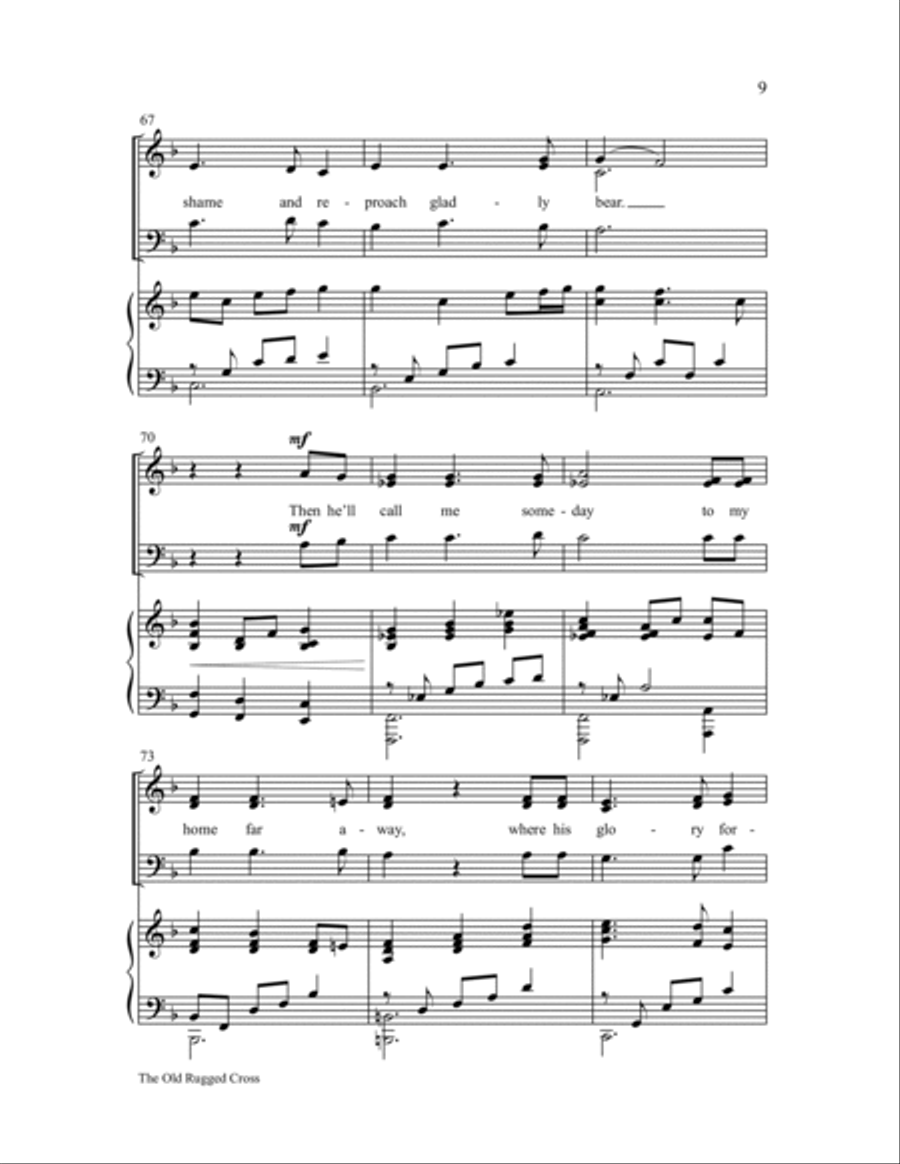 The Old Rugged Cross 4-Part scores gallery preview page 9