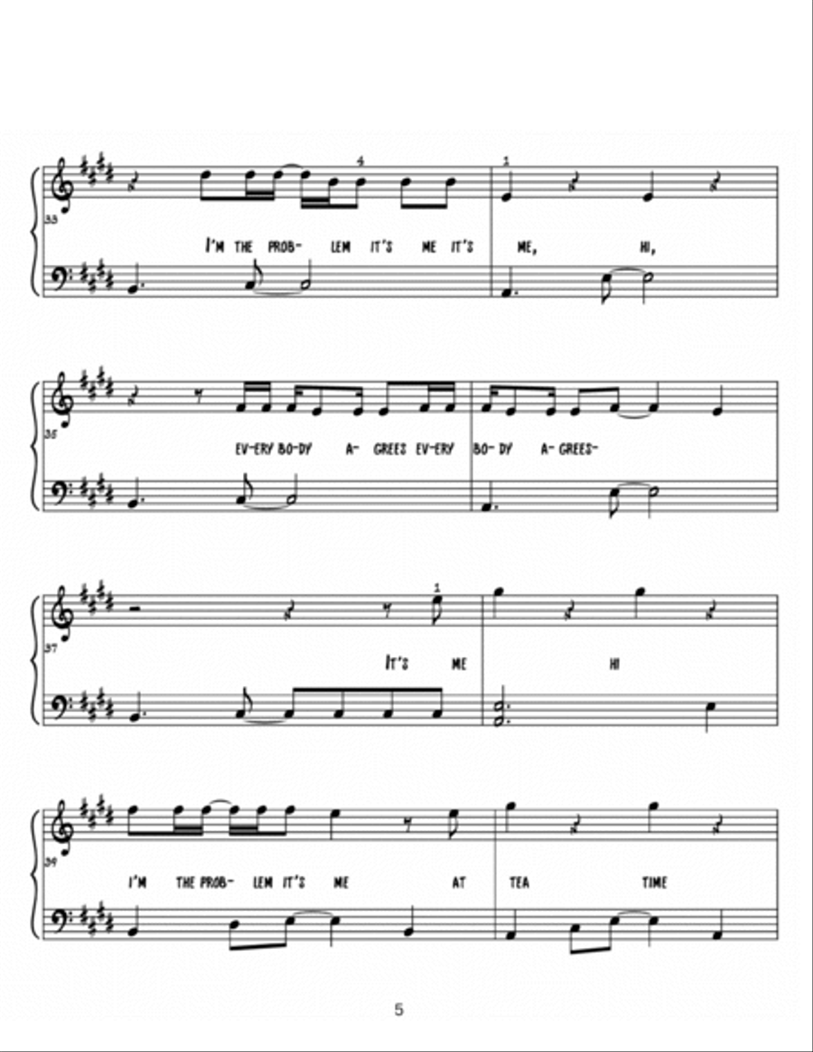 Anti-Hero Piano Solo scores gallery preview page 5