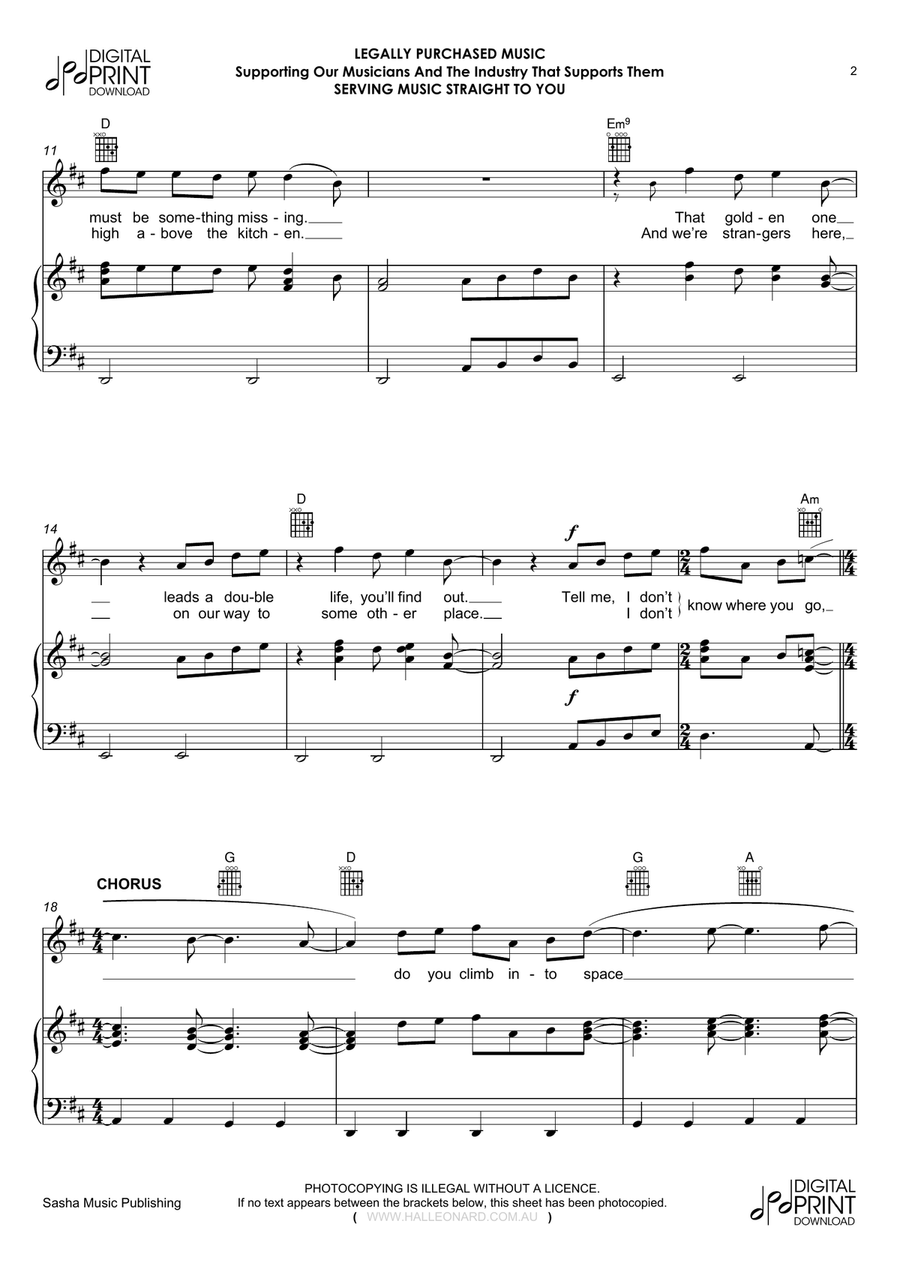 World Where You Live World Where You Live Piano, Vocal, Guitar scores gallery preview page 2