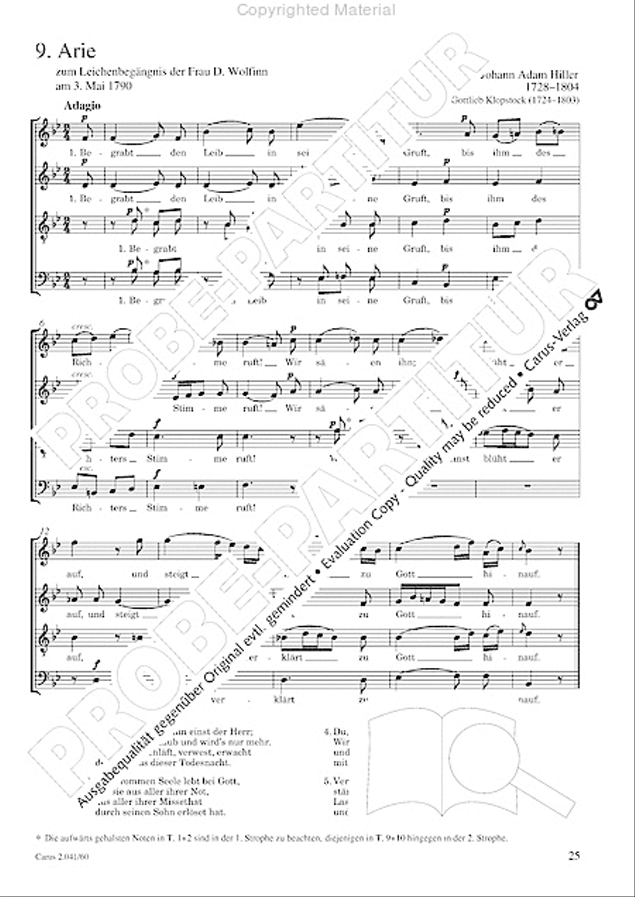 Motets and arias for choirs collected and edited by Johann Adam Hiller, vol. 6 Voice Solo scores gallery preview page 26