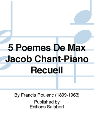 Book cover for 5 Poemes De Max Jacob Chant-Piano Recueil