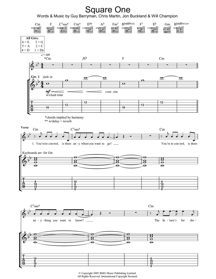 Square One Acoustic Guitar scores gallery preview page 1