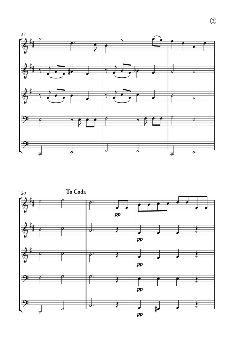 Hymne A L'amour Brass Quintet scores gallery preview page 3