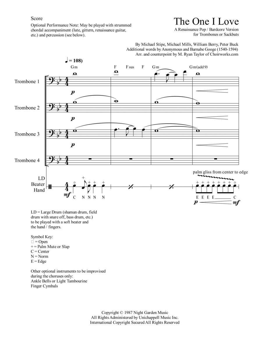 The One I Love The One I Love Small Ensemble scores gallery preview page 1