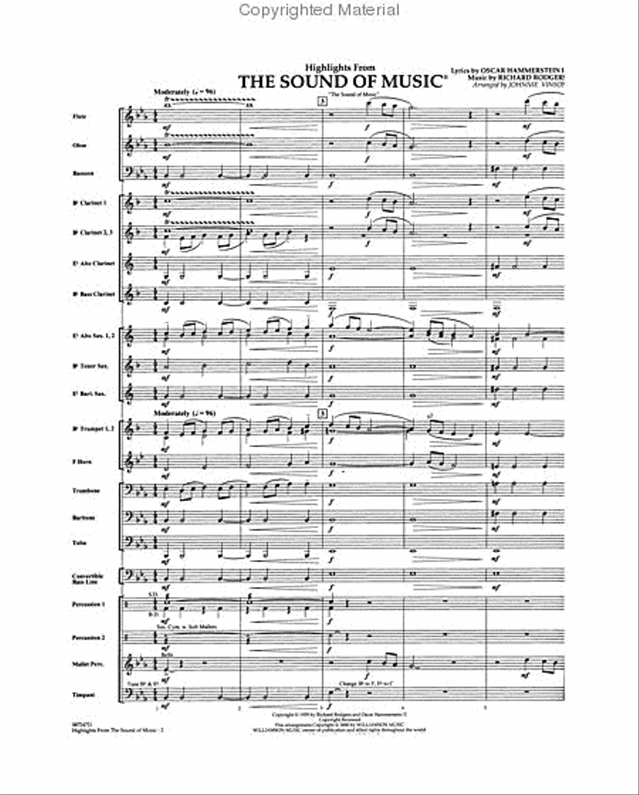 Highlights from The Sound of Music Concert Band scores gallery preview page 2
