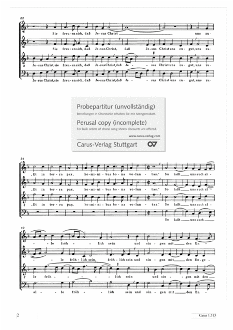 Wie schon singt uns der Engel Schar 4-Part scores gallery preview page 3
