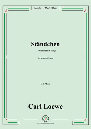 Book cover for Loewe-Standchen,in B Major,from 4 Vermischte Gesange