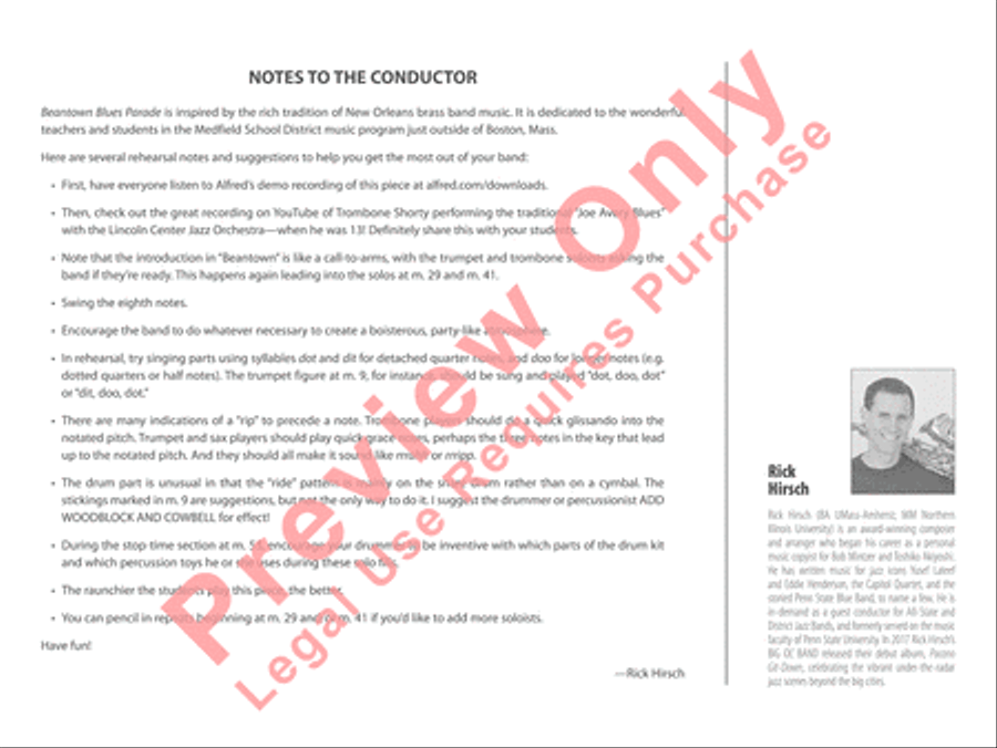 Beantown Blues Parade Beantown Blues Parade Jazz Ensemble scores gallery preview page 3