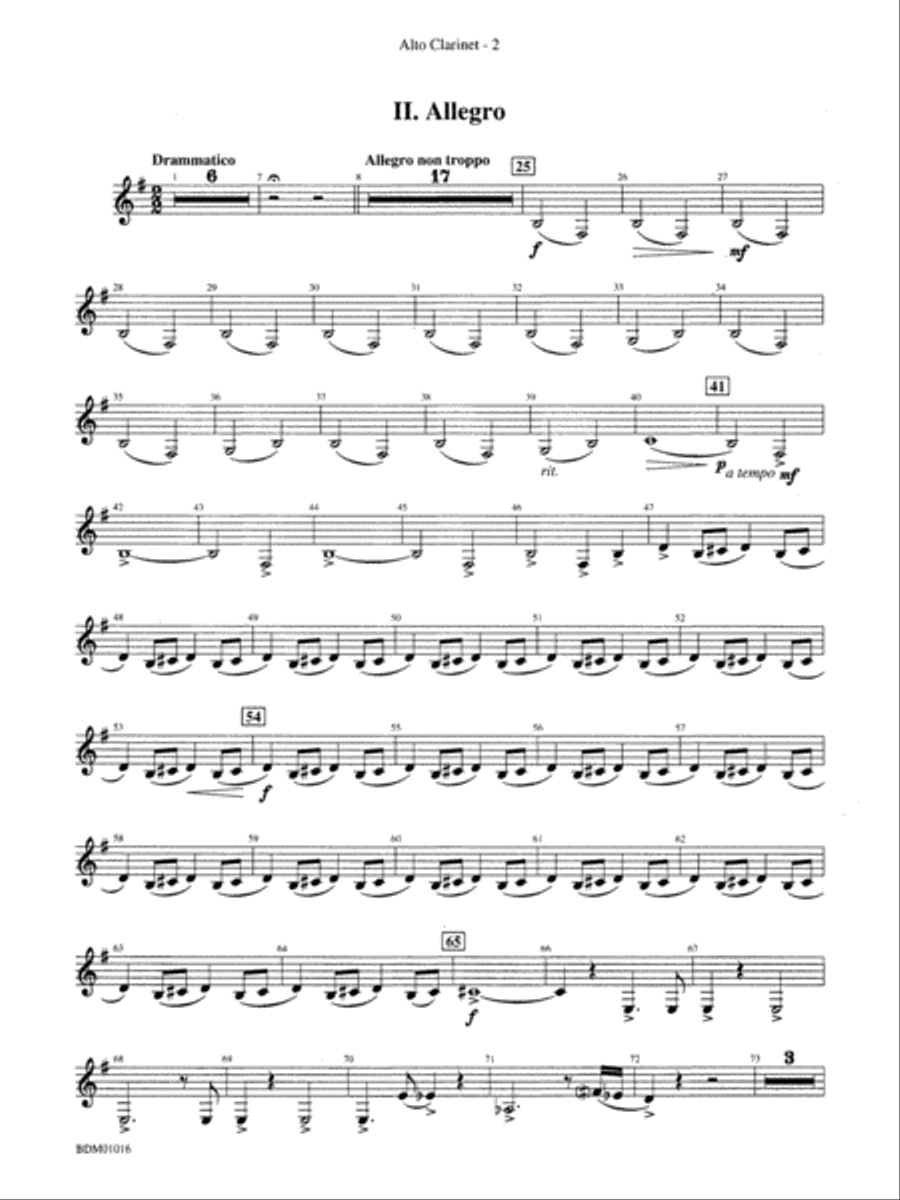 Fanfare and Allegro: E-flat Alto Clarinet Concert Band scores gallery preview page 2