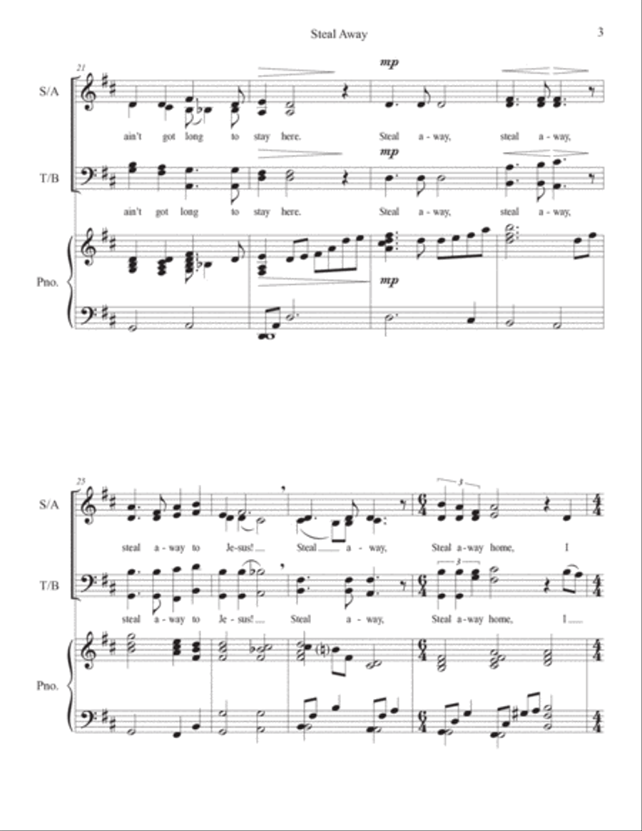 Steal Away 4-Part scores gallery preview page 3