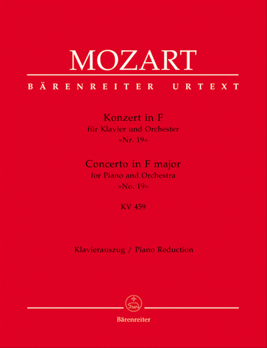 Concerto for Piano and Orchestra, No. 19 F major, KV 459 Piano Solo scores gallery preview page 1