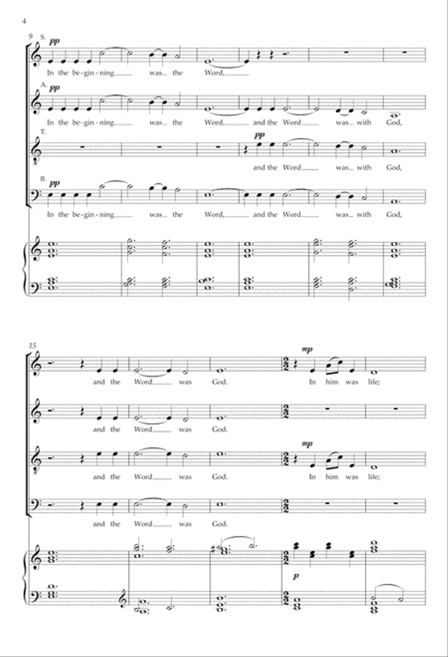 In the beginning from Every purpose under the heaven 4-Part scores gallery preview page 4