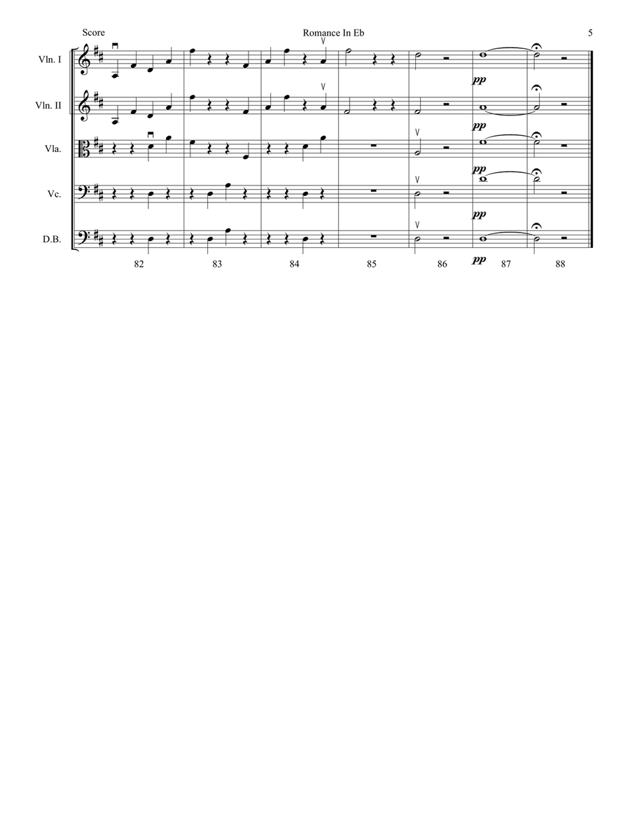 Romance in Eb For Strings Arr. In D Major String Orchestra scores gallery preview page 6