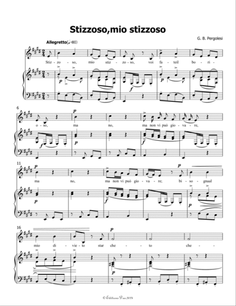 Stizzoso,mio stizzoso,by Pergolesi,in F Major Voice scores gallery preview page 3