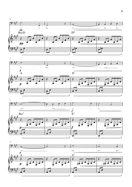 Bach / Gounod Ave Maria in A major • baritone sheet music with piano accompaniment and chords image number null