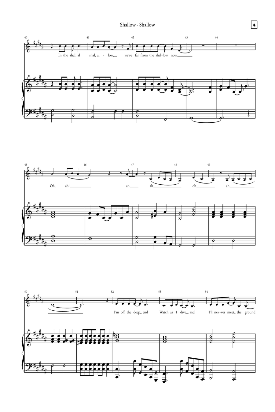 Shallow A Cappella scores gallery preview page 4
