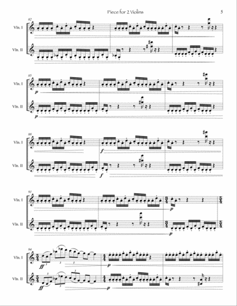 Piece for 2 Violins Piece for 2 Violins String Duet scores gallery preview page 6