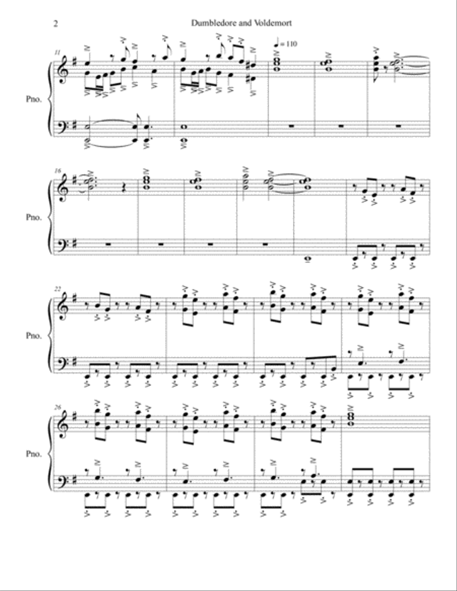 Dumbledore And Voldemort Piano Solo scores gallery preview page 2