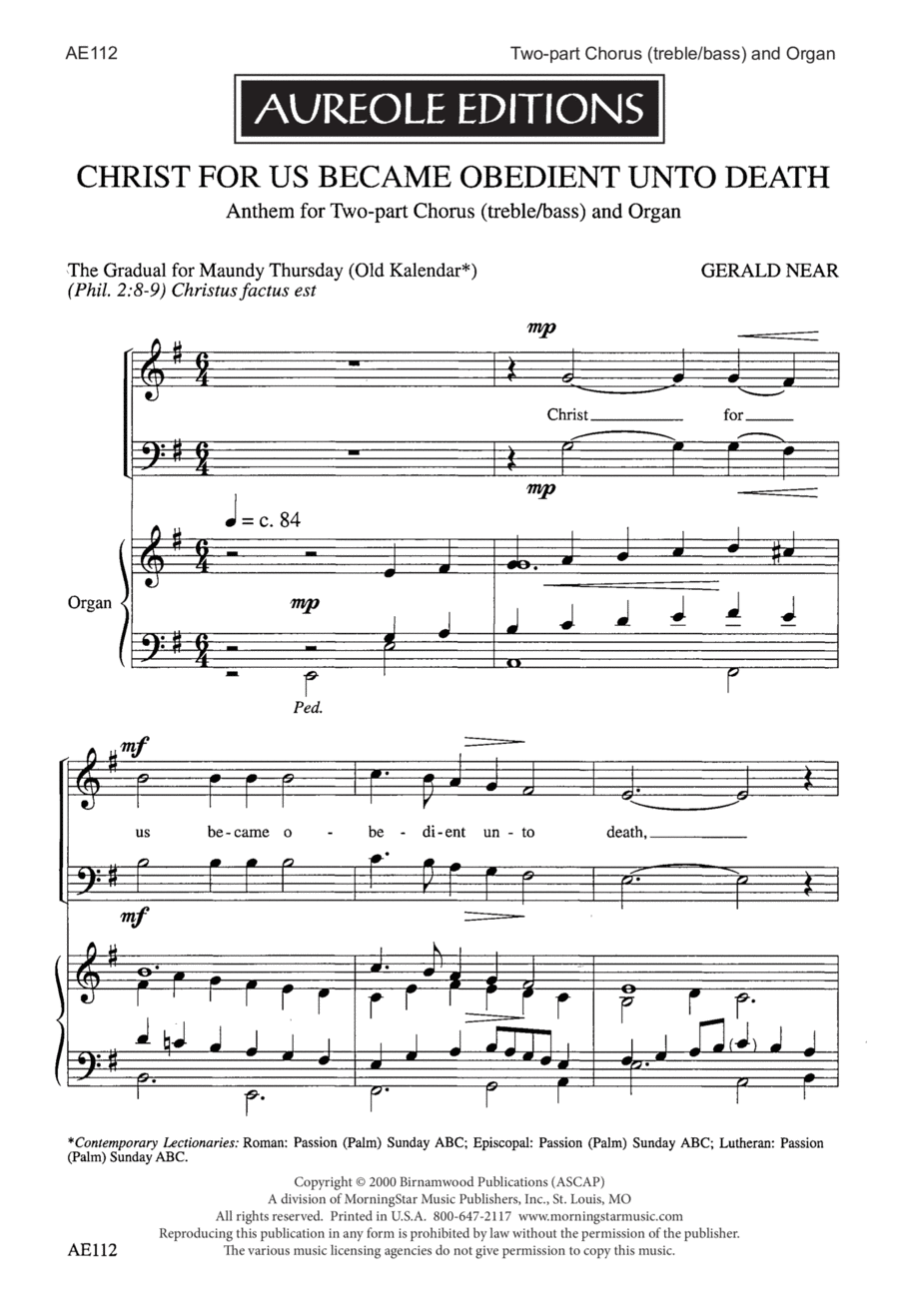 Christ For Us Became Obedient Unto Death 2-Part scores gallery preview page 1