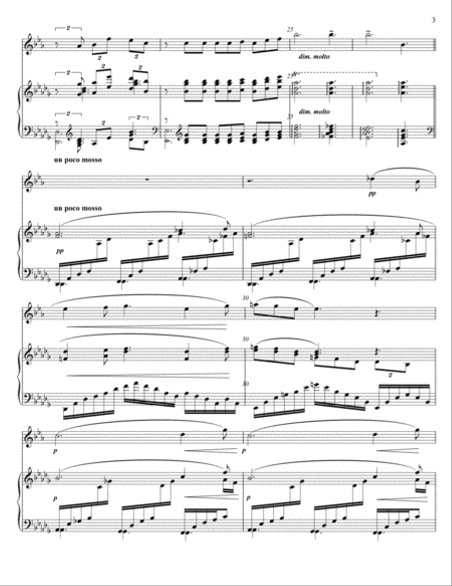 Debussy - Clair de Lune, transcribed for Clarinet in Bb and Piano B-Flat Clarinet scores gallery preview page 3