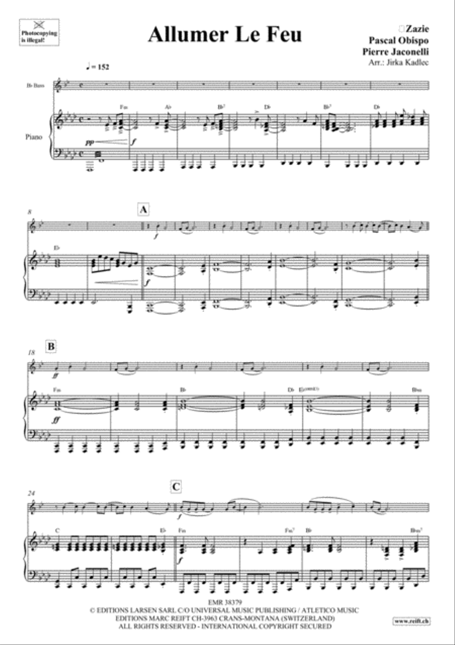 Allumer Le Feu Allumer Le Feu Piano Accompaniment scores gallery preview page 4