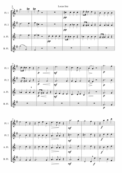 Locus Iste for flute quartet (2 flutes, alto flute and bass flute) image number null
