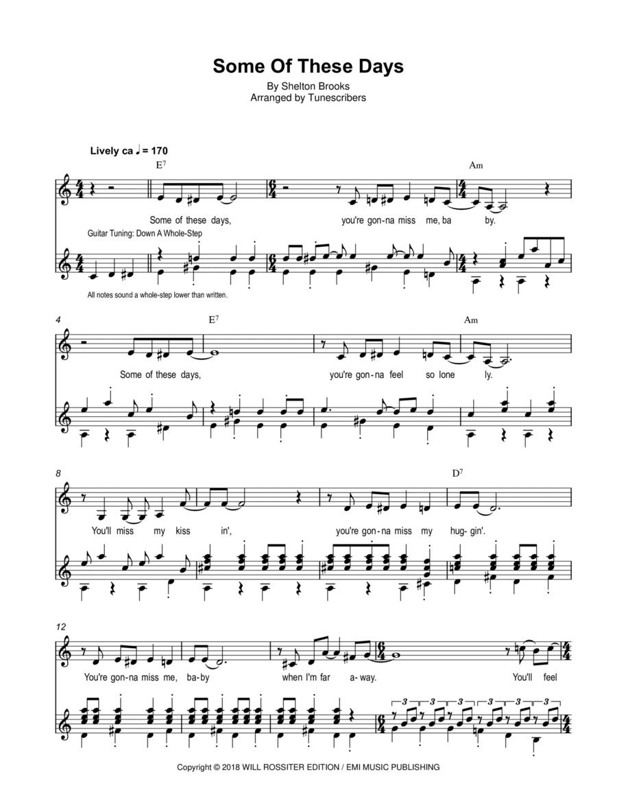 Some Of These Days Electric Guitar scores gallery preview page 1