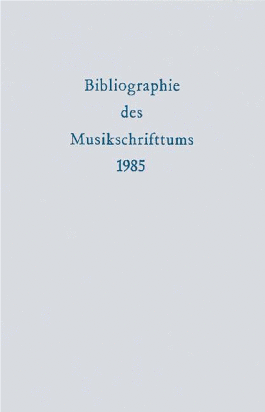 Bibliographie Musikschrifttums1985 School and Community scores gallery preview page 1