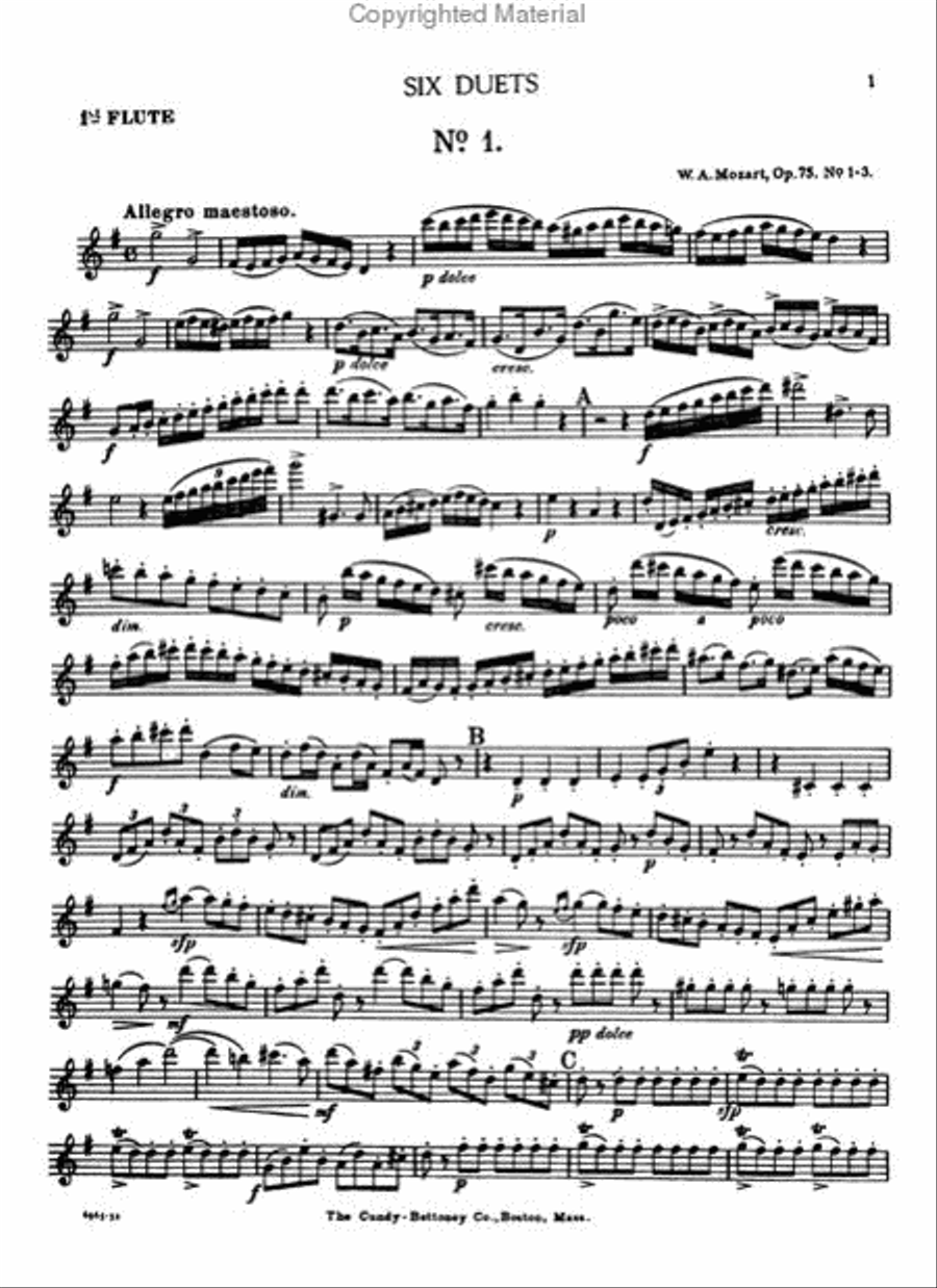 Six Duets Flute Duet scores gallery preview page 2