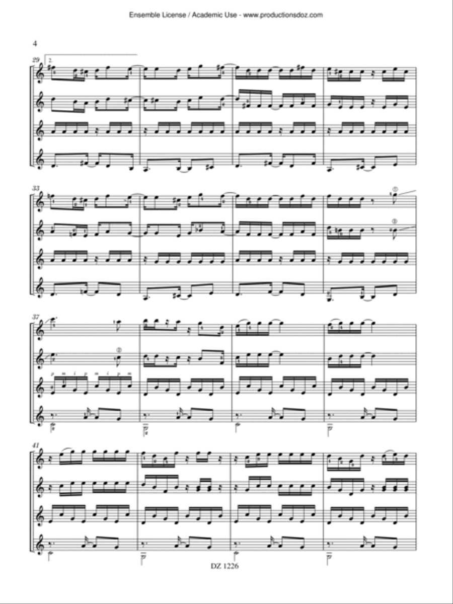 Couleur calypso Couleur calypso Guitar Ensemble scores gallery preview page 4