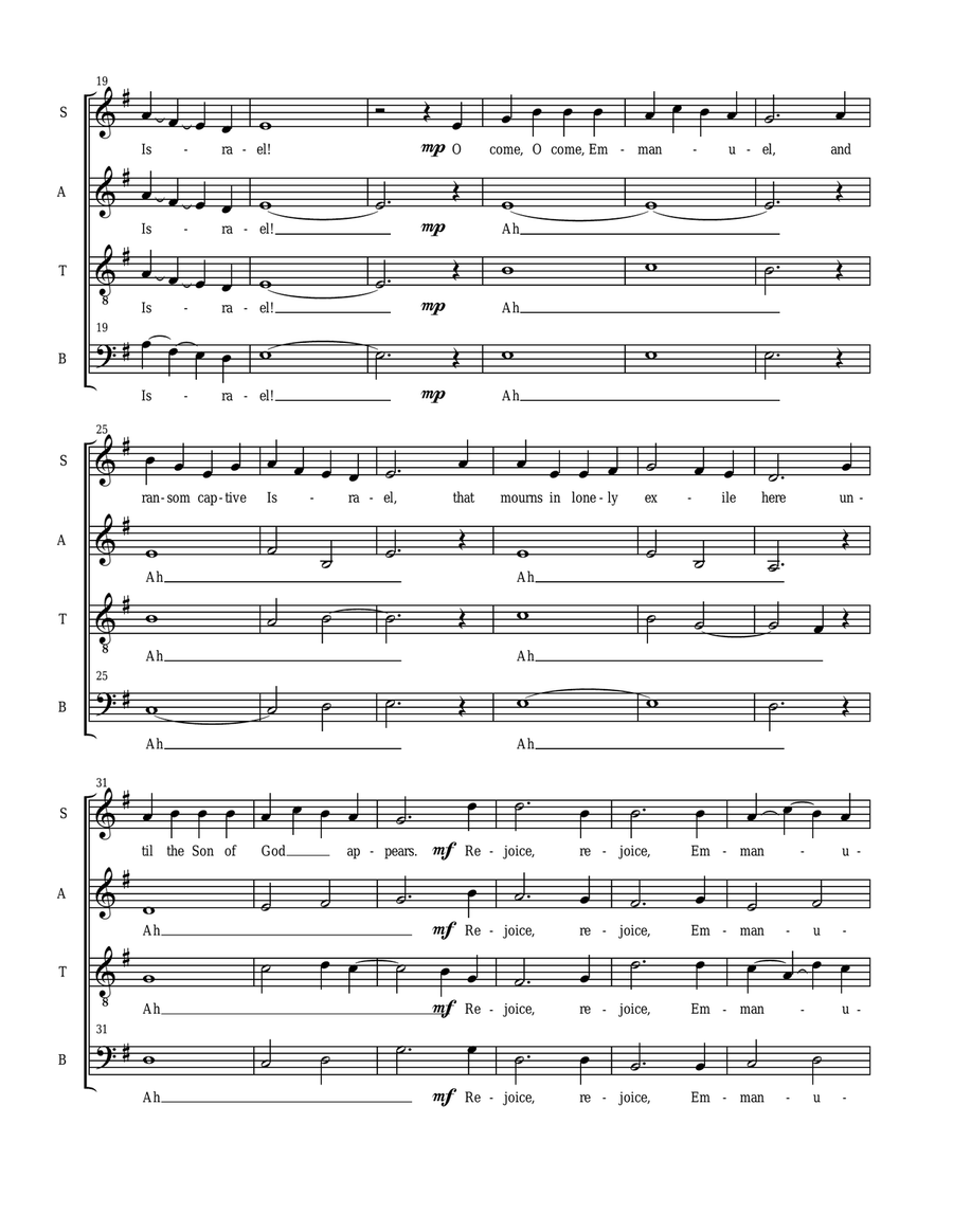 Veni, veni, Emmanuel / O come, o come, Emmanuel (SATB, a cappella) arranged by Sarah Jaysmith (Tradi image number null