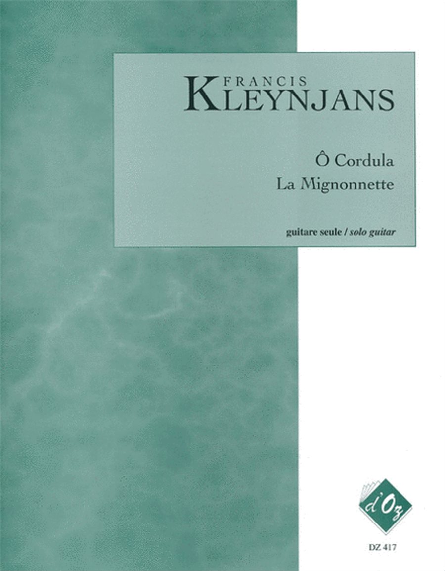 Ô Cordula, La Mignonnette Classical Guitar scores gallery preview page 1