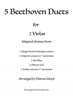 Book cover for 5 Beethoven duets for 2 Violas