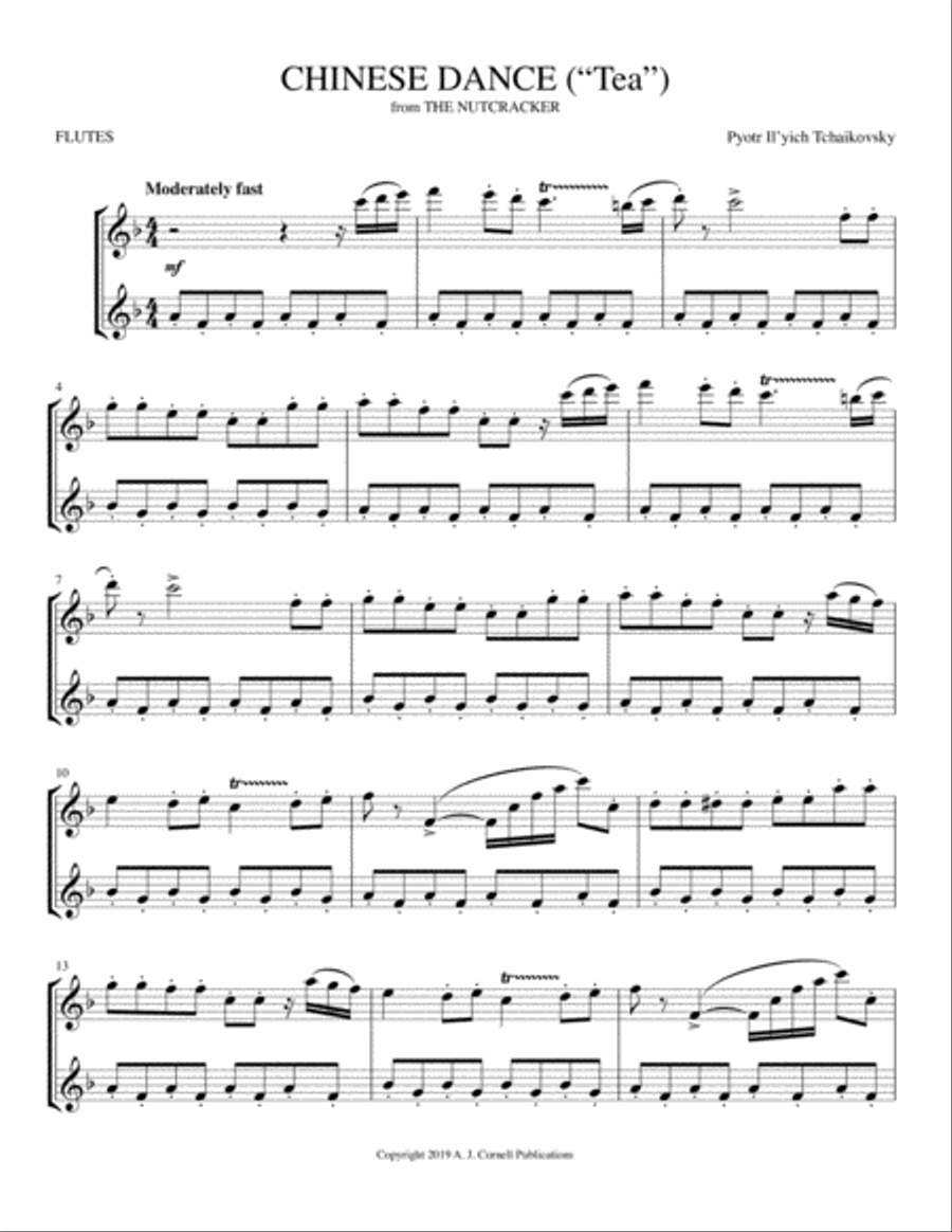 Chinese Dance Flute Duet scores gallery preview page 1