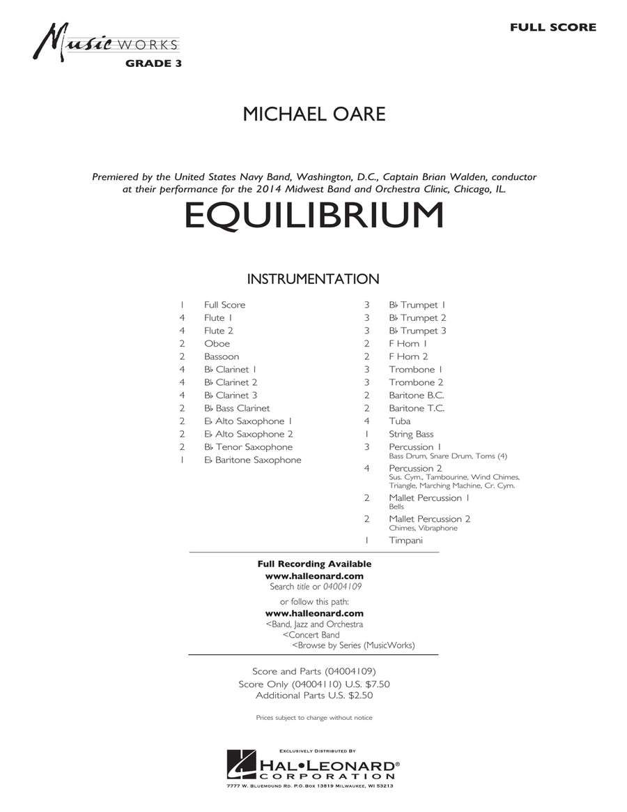 Equilibrium - Conductor Score (Full Score) Concert Band scores gallery preview page 1
