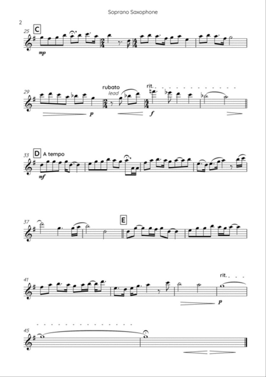 When She Loved Me Saxophone Quartet scores gallery preview page 6