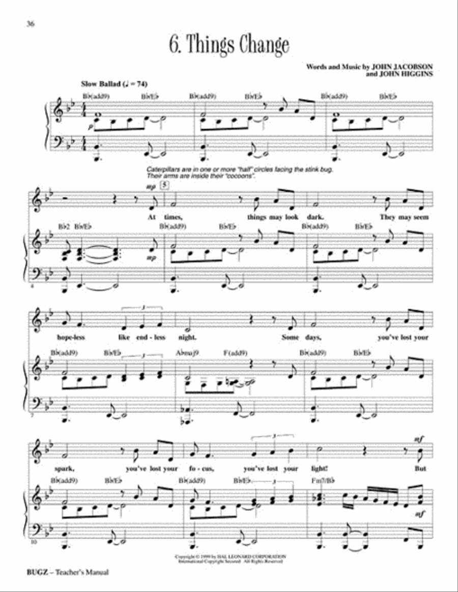 Bugz (Musical) Choir scores gallery preview page 7