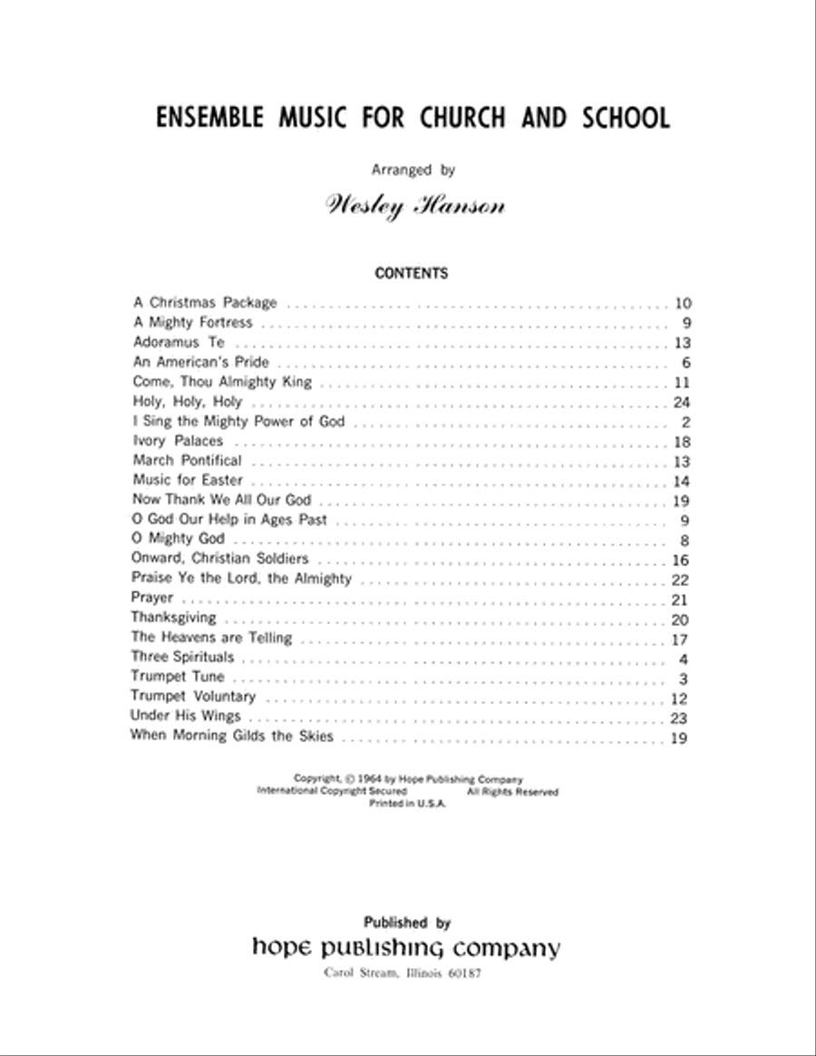 Ensemble Music for Church and School