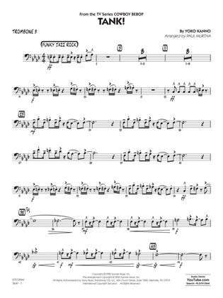 Tank! (from Cowboy Bebop) (arr. Paul Murtha) - Trombone 3