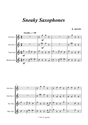 Book cover for Sneaky Saxophones - Quartet for Young Sax Players (AATB)